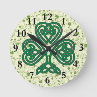 IRISH SHAMROCK SYMBOL CLOCK RONDE KLOK