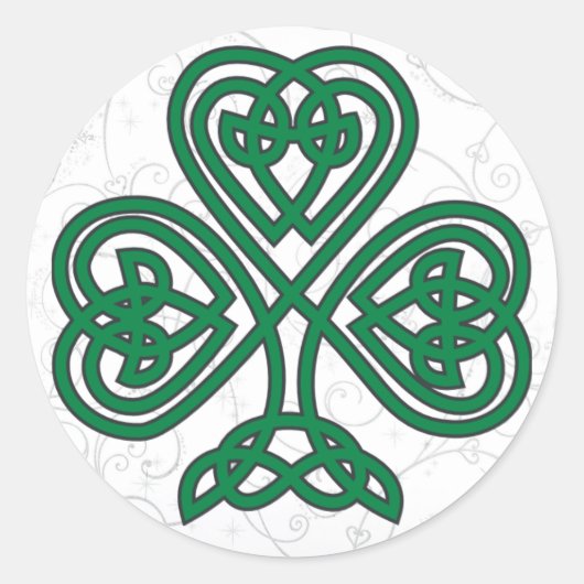 IRISH SHAMROCK SYMBOL RONDE STICKER (Voorkant)