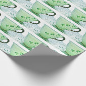Irish Shamrock Tea Cup Wrapping Paper Cadeaupapier (Hoek)