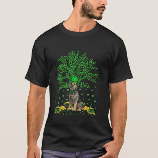 Irish Shamrock Tree Border Terrier Hond St Patrick T-shirt