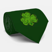 Irish Shamrock Veltic Clover Mode Series Stropdas (Opgerold)