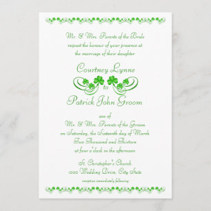 Irish Shamrock Wedding Kaart