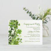 Irish Shamrock, wervelt Verlovingsfeest Kaart (Staand voorkant)
