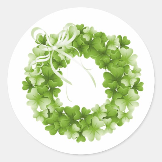 Irish Shamrock wreath St. Patrick's Day sticker (Voorkant)