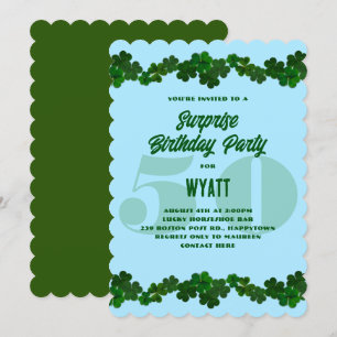Irish Shamrocks March Surpirirse Birthday Party In Kaart