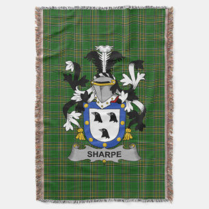 Irish Sharpe Coat of Arms Family Crest Ireland Deken