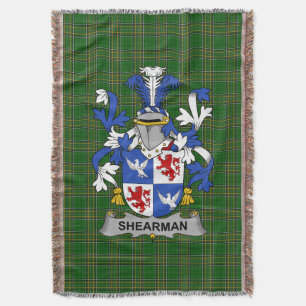 Irish Shearman Coat of Arms Family Crest Ireland Deken