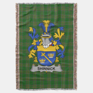 Irish Shinnick Coat of Arms Family Crest Ireland Deken