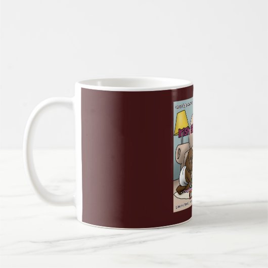 Irish Sitter, Babyzittende Dog Funny Coffee Mok (Links)