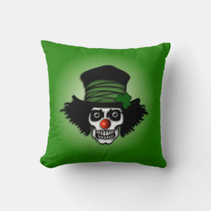 Irish Skeleton Clown Green Kussen