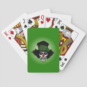 Irish Skeleton Clown Green Pokerkaarten