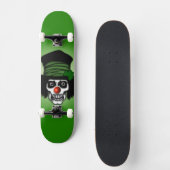 Irish Skeleton Clown Green Skateboard (Voorkant)
