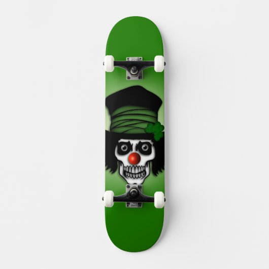 Irish Skeleton Clown Green Skateboard (Voorkant)