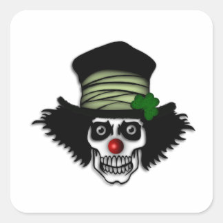 Irish Skeleton Clown Vierkante Sticker