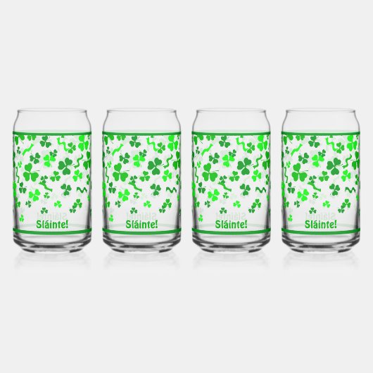 Irish Sláinte Lucky Shamrocks Design Personalized (Recto)