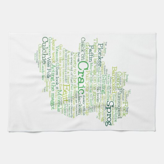 Irish Slang Map Theedoek (Horizontaal)