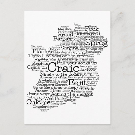 Irish Slang Word Art Map Briefkaart (Voorkant)
