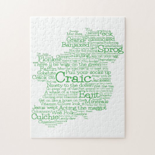 Irish Slang Word Art Map Jigzaag Puzzle Legpuzzel (Verticaal)