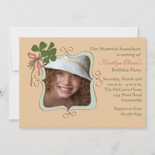 Irish Smile - Foto Birthday Party Invitation Kaart (Voorkant)