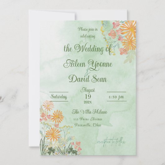 Irish Springtime Daisies Wedding Kaart (Voorkant)