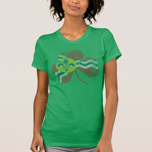 Irish St Louis Shamrock Flag Fade T-shirt (Voorkant)