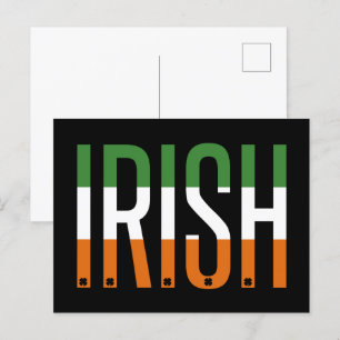Irish St Patrick's Day Ireland Flag Shamrock Lucky Briefkaart