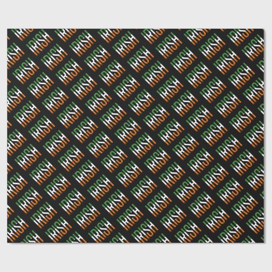 Irish St Patrick's Day Ireland Flag Shamrock Lucky Cadeaupapier (Vlak)