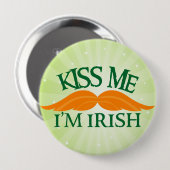 Irish-Stache Ronde Button 4,0 Cm (Voorkant /achterkant)