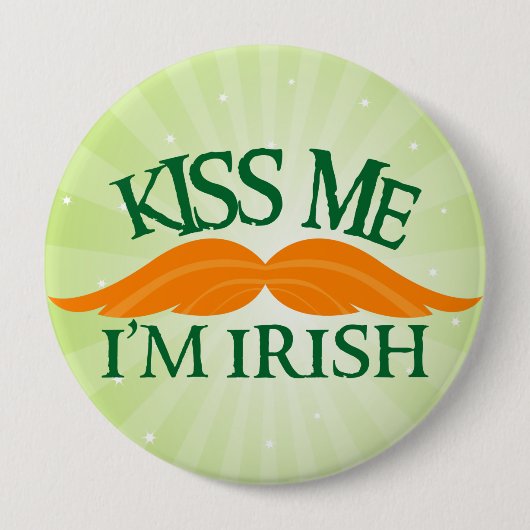 Irish-Stache Ronde Button 4,0 Cm (Voorkant)