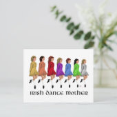Irish Step Dance moeder - Regenbooglijn Briefkaart (Staand voorkant)