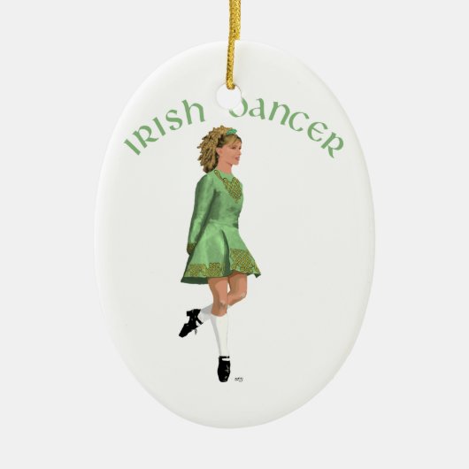 Irish Step Dancer - Green Keramisch Ornament (Voorkant)