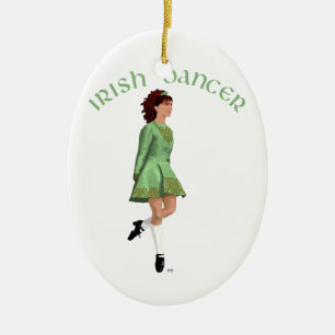 Irish Step Dancer - Green Keramisch Ornament