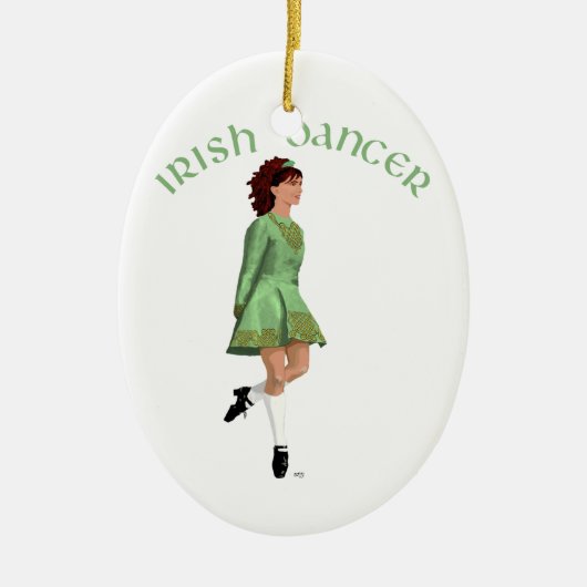 Irish Step Dancer - Green Keramisch Ornament (Voorkant)