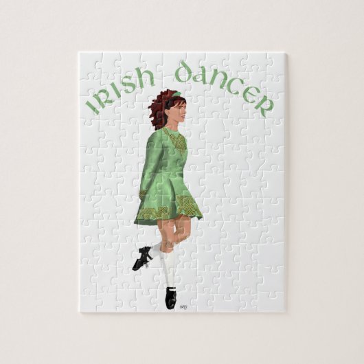 Irish Step Dancer - Green Legpuzzel (Verticaal)