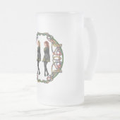 Irish Step Dancers in Celtic Knotwork Surround Matglas Bierpul (Voorkant rechts)