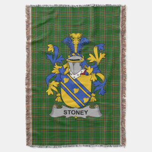 Irish Stoney Coat of Arms Family Crest Ireland Deken