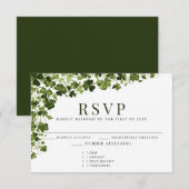 Irish Stylized Shamrock Leafy Foliage  RSVP Kaartje (Voorkant / Achterkant)