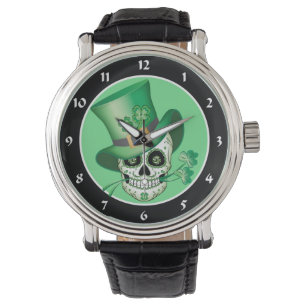 Irish Sugar Skull Horloge