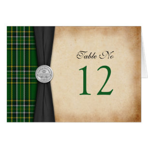 Irish Tartan Celtic Claddagh Wedding Table Kaart