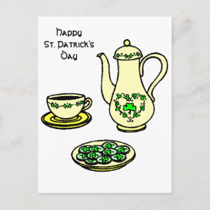 Irish Tea Set Happy St. Patrick's Day Briefkaart