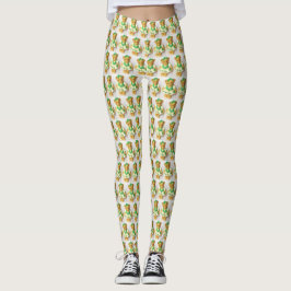 Irish Teddy Bear St. Pat'rick's Day-Print Leggings