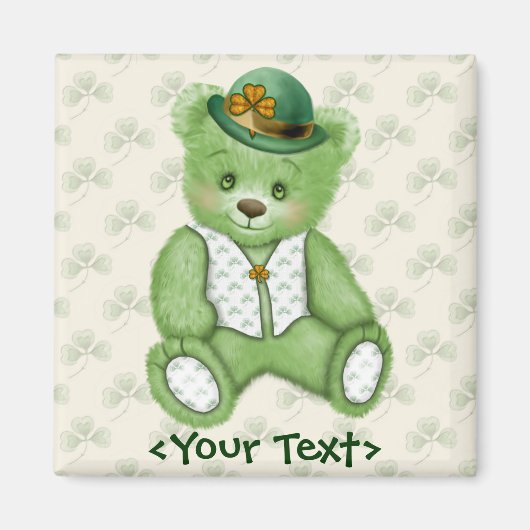 Irish Teddybear - Groen Magneet (Voorkant)