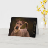 Irish Terrier Blank Wenskaart Kaart (Gele Bloem)