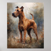 Irish Terrier Dog Art Print Poster (Voorkant)