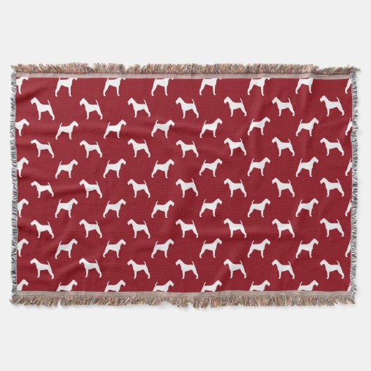 Irish Terrier Dog Silhouettes Pattern Red Deken (Voorkant)