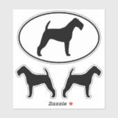 Irish Terrier Dog Silhouettes Vinyl Sticker Set (Vel)