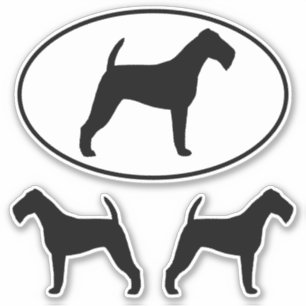 Irish Terrier Dog Silhouettes Vinyl Sticker Set