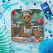 Irish Terrier Holiday Baking: feestelijke kerstdag Papieren Bordje (Feest)