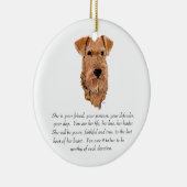 Irish Terrier Keepomwille - Vrouw Keramisch Ornament (Rechts)
