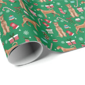 Irish Terrier Kersthond Cadeaupapier (Rol Hoek)